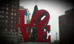 Love park at Christmas 2014